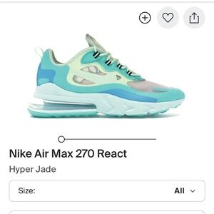 Nike Air Max 270 React Hyper Jade Color🤍
